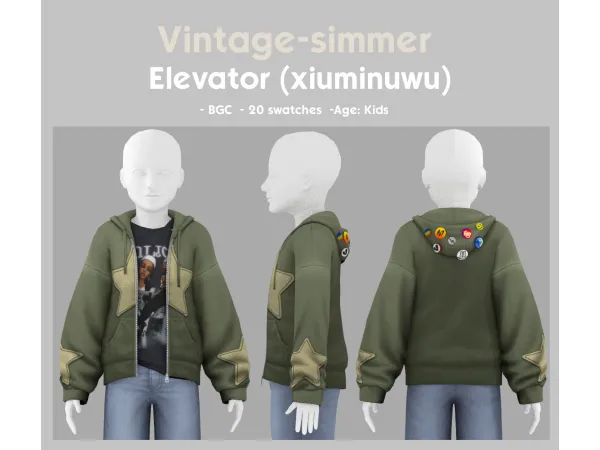 Maxis Match Elevator Hoodie simmer by vintage - The Sims 4 Custom Content
