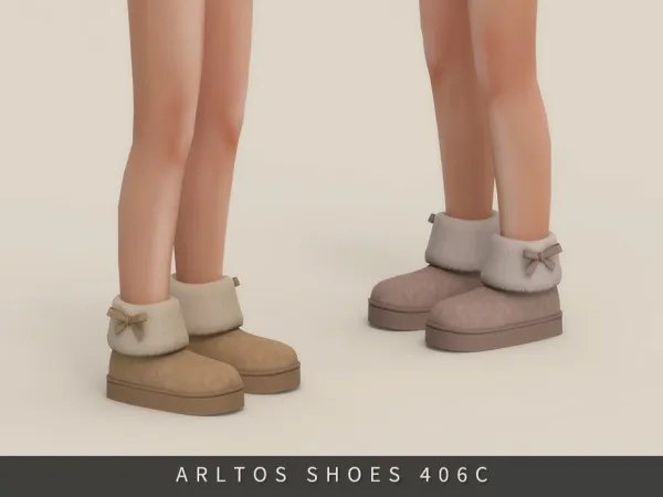 Maxis Match Fur Cuff Platform Boots Child by Arltos - The Sims 4 Custom Content