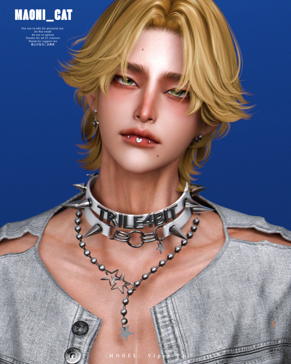 Alpha Necklace No23 by simsfinds - The Sims 4 Custom Content