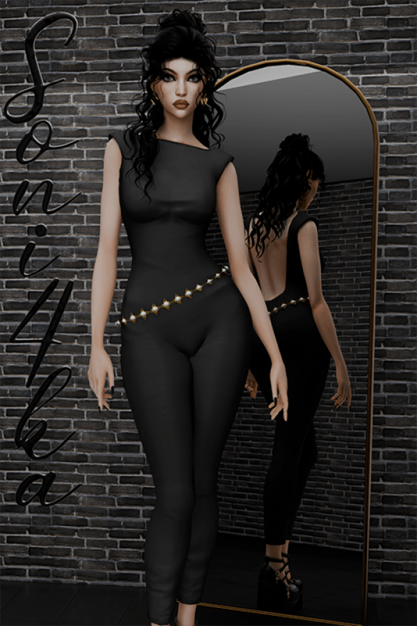 Mix Jumpsuit with belt by simsfinds - The Sims 4 Custom Content