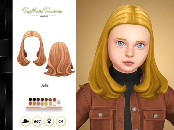 Maxis Match Julia Hairstyle for Children by sehablasimlish - The Sims 4 Custom Content