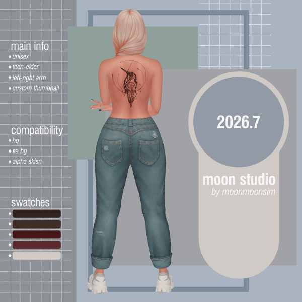 Mix tattoo 20267 by moonmoonsim - The Sims 4 Custom Content