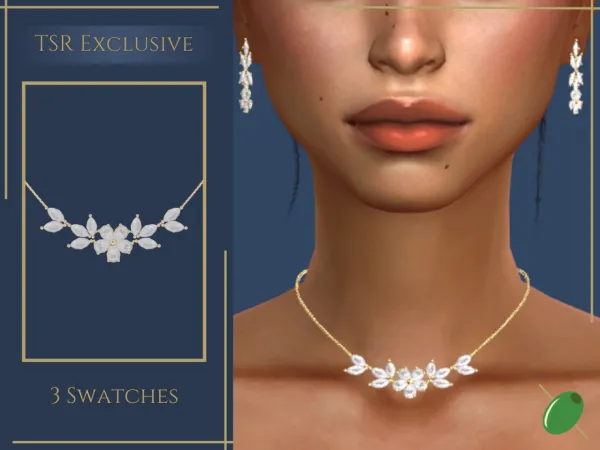 Alpha Daphne Diamond Necklace by pitted0live - The Sims 4 Custom Content