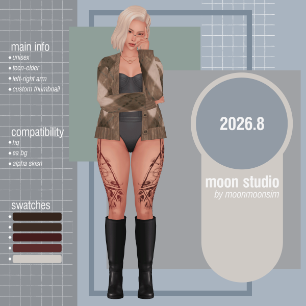 Mix tattoo 2026.8 by moonmoonsim - The Sims 4 custom content