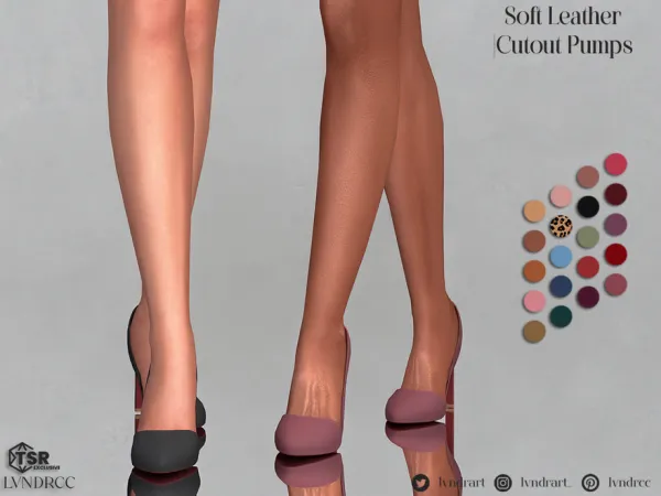 Alpha Soft Leather Cutout Pumps - The Sims 4 Custom Content