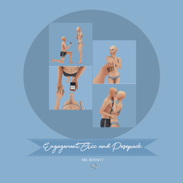 Mix Engagement Acc and Posepack by melbennett - The Sims 4 Custom Content