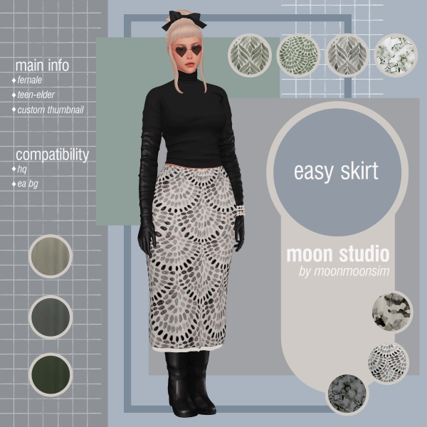 Mix easy skirt by moonmoonsim - The Sims 4 Custom Content