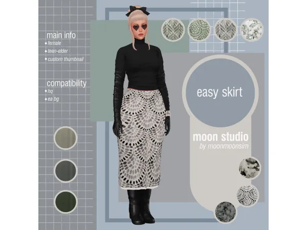 Mix easy skirt - The Sims 4 Custom Content