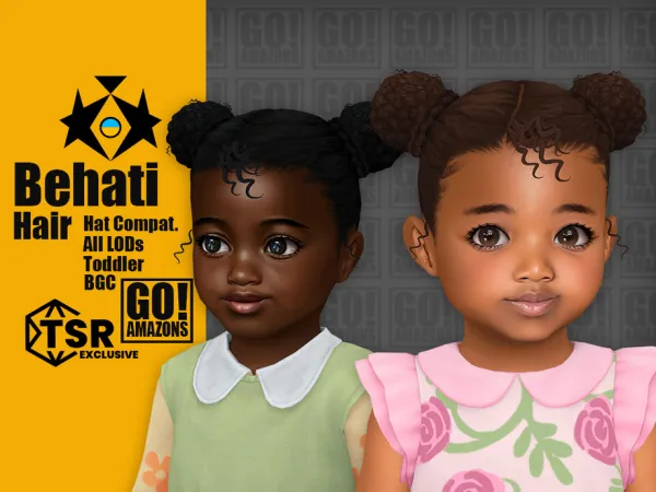 Maxis Match Behati Hair by goamazons - The Sims 4 Custom Content