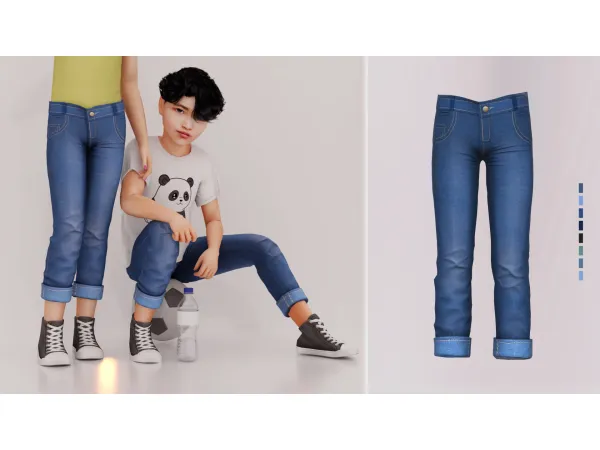 Alpha Kids Play Jeans by lynxsimz - The Sims 4 Custom Content