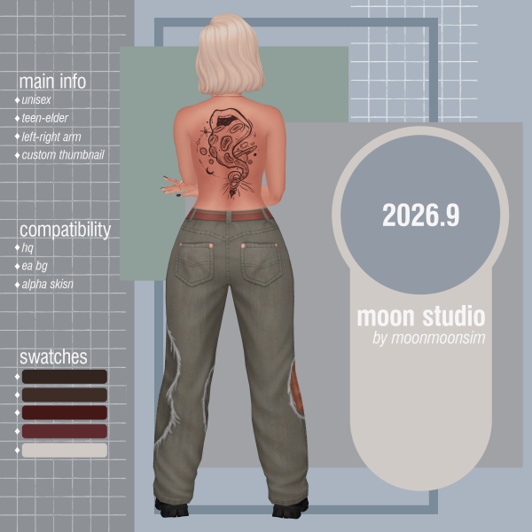 Mix tattoo 20269 by moonmoonsim - The Sims 4 Custom Content