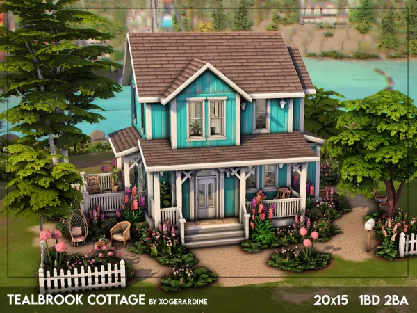 Maxis Match Tealbrook Cottage (NO ) by xogerardine - The Sims 4 Custom Content