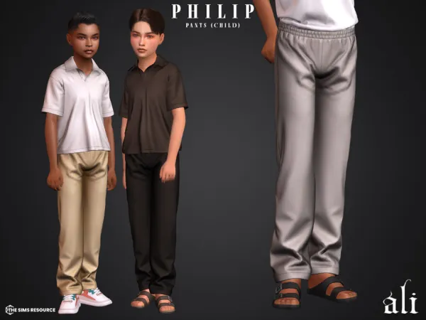 Mix PHILIP pants (child) by ali1 - The Sims 4 Custom Content