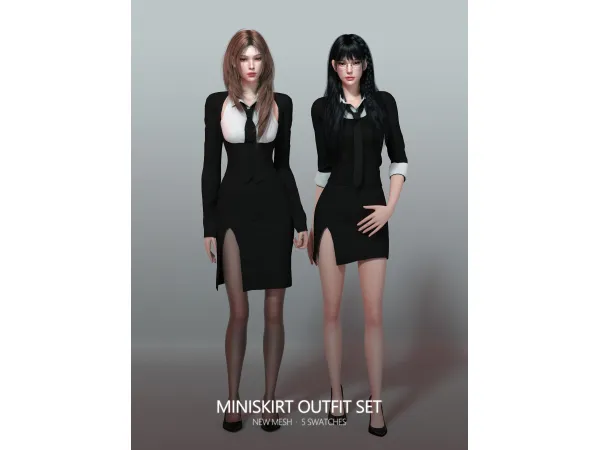 Alpha [RONA] Miniskirt Outfit Set - The Sims 4 Custom Content