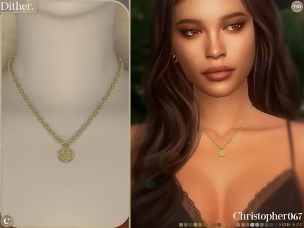 Alpha Dither Necklace Chain Evil Eye Medallion Necklace by christopher067 - The Sims 4 Custom Content