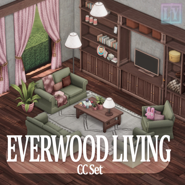 Maxis Match Everwood Living SET by simsfinds - The Sims 4 Custom Content