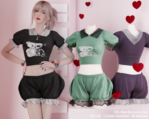 Alpha ILN Hana Set by ilenes4 - The Sims 4 Custom Content