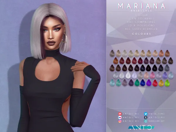 Alpha Mariana Hairstyle by thesimsresource - The Sims 4 Custom Content