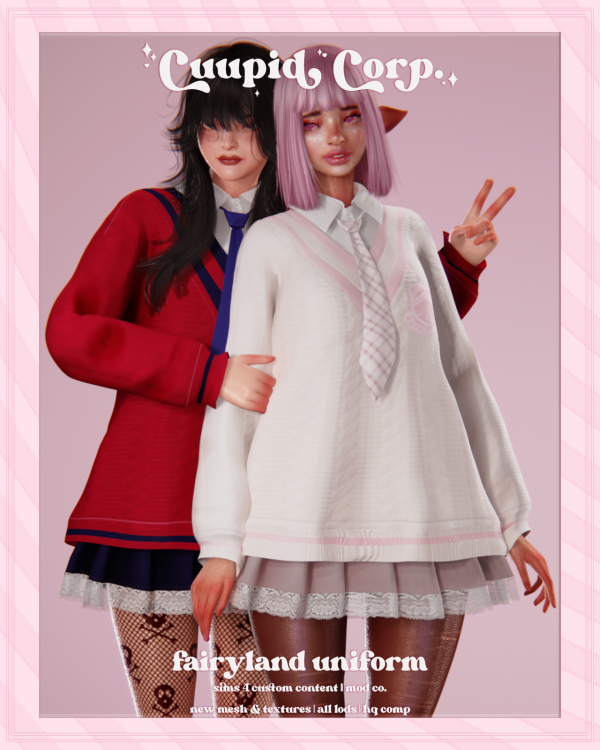 Alpha cuupid corp. fairyland uniform by missme12 - The Sims 4 custom content