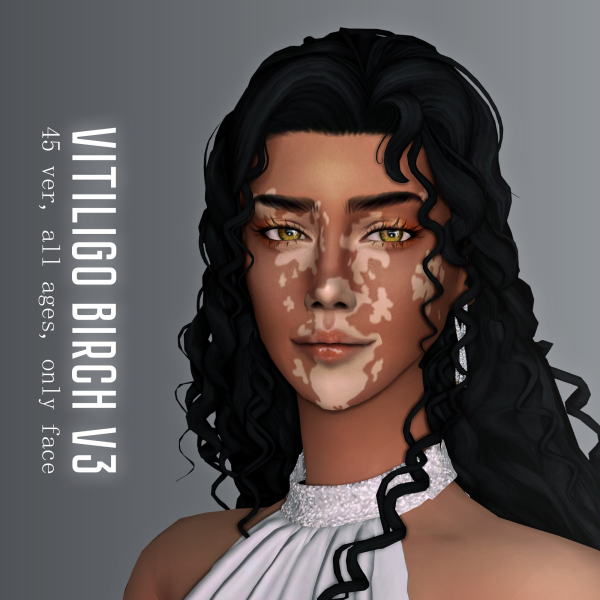 Maxis Match Vitiligo Birch Version 3 by simsfinds - The Sims 4 Custom Content