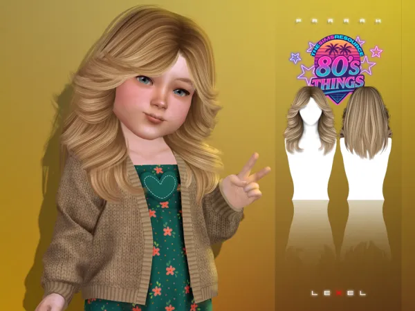 Alpha LEXEL Farrah toddler hairstyle by lexel - The Sims 4 Custom Content