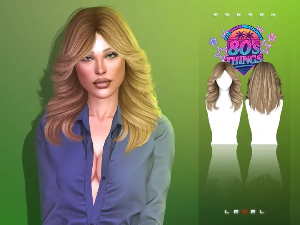 Alpha LEXEL Farrah adult hairstyle by lexel - The Sims 4 Custom Content
