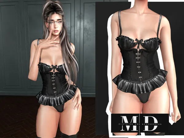 Alpha simple latex lingerie na0239 - The Sims 4 custom content