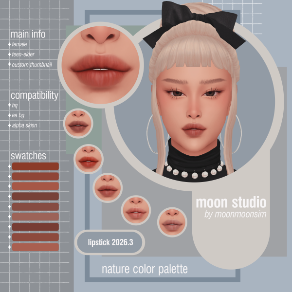 Mix lipstik 20263 by moonmoonsim - The Sims 4 Custom Content