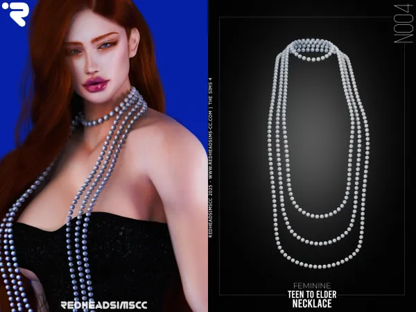 Alpha AF NECKLACE N004 by redheadsims - The Sims 4 Custom Content