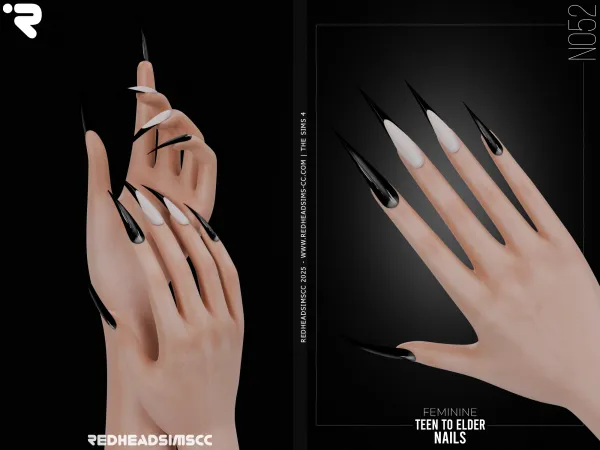 Alpha AF NAILS N052 by redheadsims - The Sims 4 Custom Content