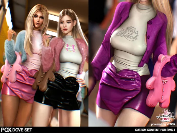 Alpha POX Dove Set by VentaStudio - The Sims 4 Custom Content