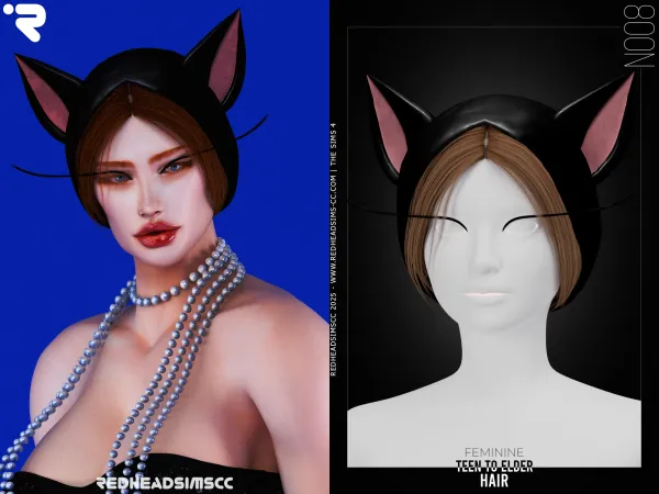 Alpha AF HAIR N008 by redheadsims - The Sims 4 Custom Content