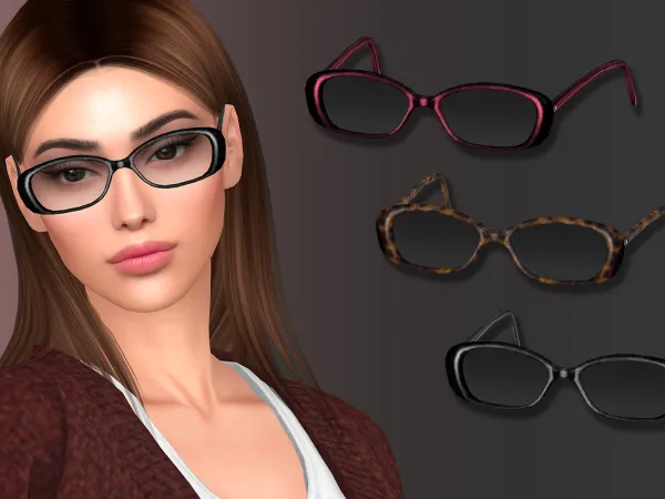 Alpha Oval frame acetate glasses by modcollective - The Sims 4 Custom Content