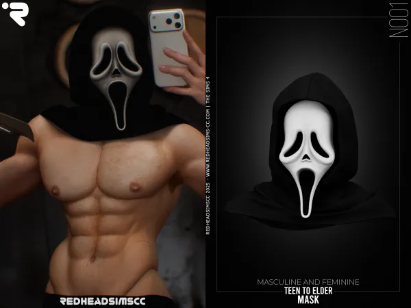 Alpha AM MASK N001 - The Sims 4 custom content