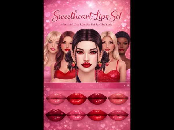 Mix Sweetheart Lips Set by thesimsresource - The Sims 4 Custom Content