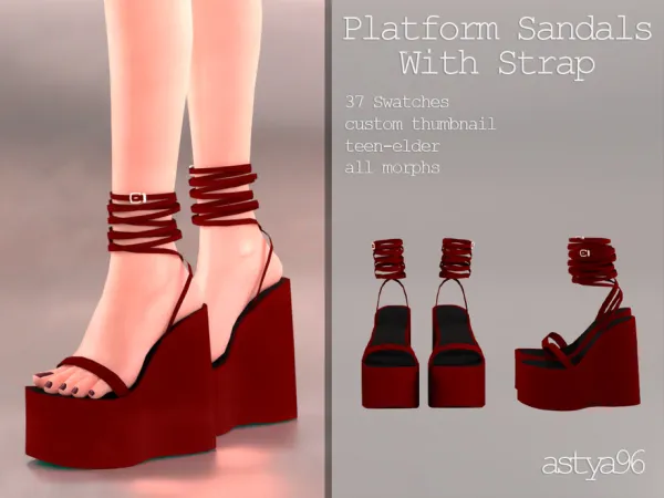 Mix Platform Heeled Mules by astya96cc - The Sims 4 custom content