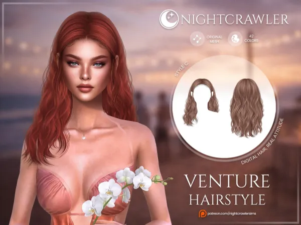 Alpha Nightcrawler Venture Hair STYLE C by thesimsresource - The Sims 4 Custom Content