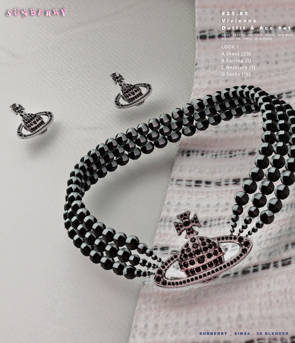 Alpha [SUNBERRY]2585 Vivienne Acc by simsfinds - The Sims 4 Custom Content