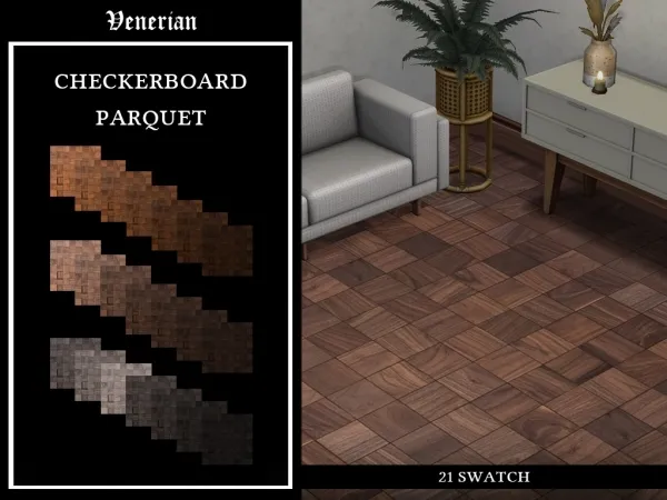 Alpha Checkerboard Parquet Floor by venerian - The Sims 4 Custom Content