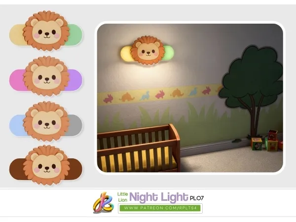 Alpha PL07 Lion Night Light by RPLts4 - The Sims 4 Custom Content