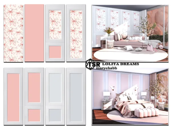 Mix Lolita Dreams Wallpaper - The Sims 4 Custom Content