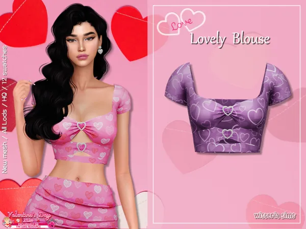 Alpha Lovely Blouse by thesimsresource - The Sims 4 Custom Content