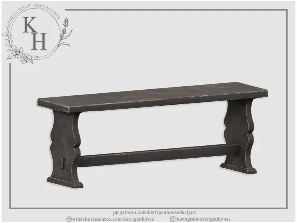Alpha [khd] autumnfell bench by kerriganhouse - The Sims 4 Custom Content