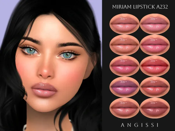 Alpha Miriam Lipstick A232 by ANGISSI - The Sims 4 Custom Content