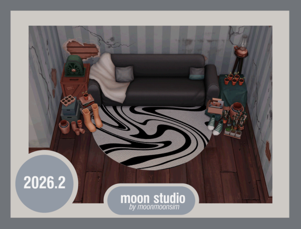 Mix round rug 20262 by moonmoonsim - The Sims 4 Custom Content