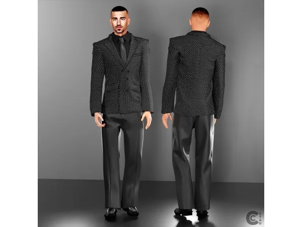 Alpha Male Studded Double Breasted Tux Set - The Sims 4 Custom Content