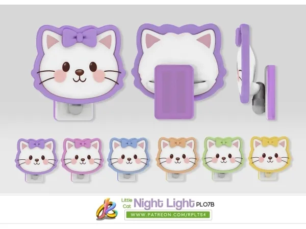 Alpha Little Cat Night Light PL07B by RPLts4 - The Sims 4 Custom Content