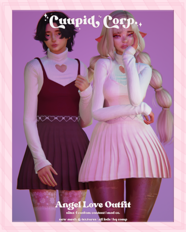 Alpha cuupid corp angel love outfit by missme12 - The Sims 4 Custom Content