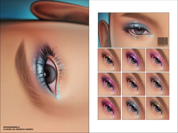 Maxis Match Dreamy Glitter Eyeshadow N214 by cosimetic - The Sims 4 custom content