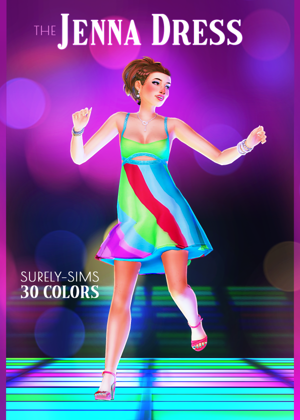 Maxis Match The Jenna Dress a Y2K inspired Party Dress by simsfinds - The Sims 4 Custom Content